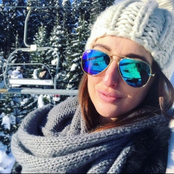 LIKE NEW RayBan Aviator RB3025 Blue Mirror Lens Ray ban Sunglasses - Picture 11 of 12